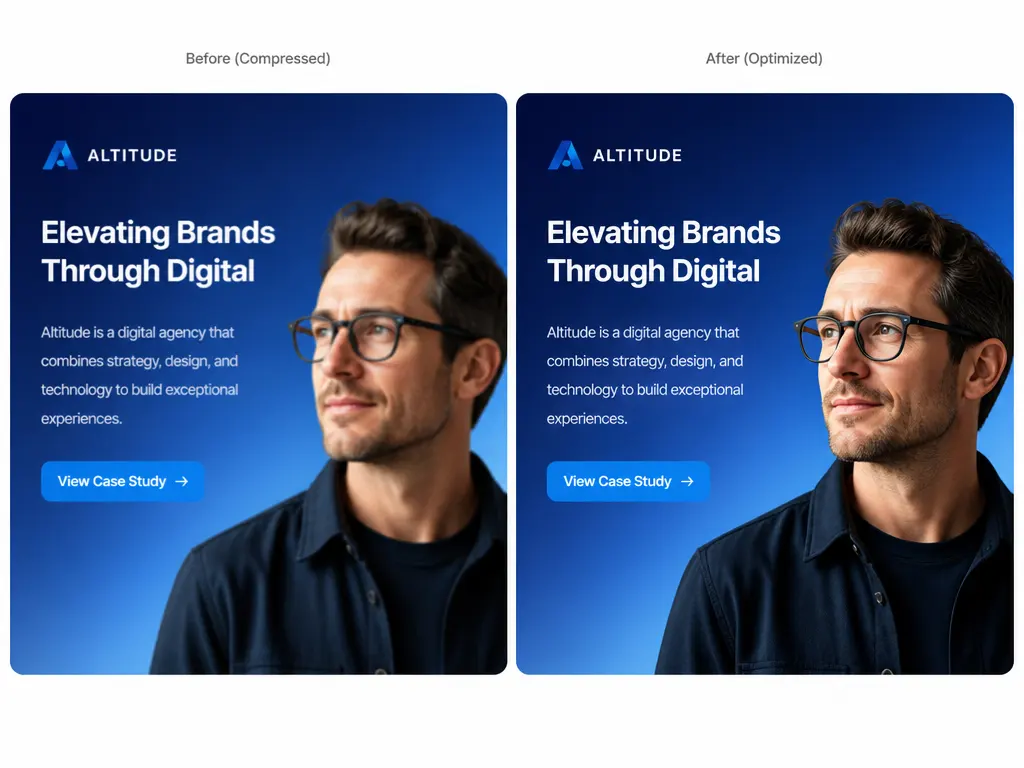 Comparison between a compressed GIF and an optimised Trade Me display advert